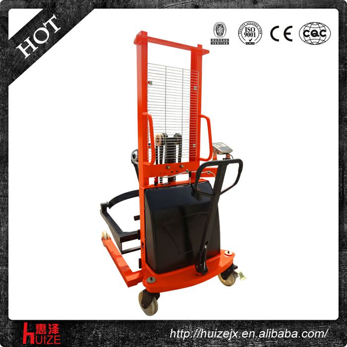 半電動稱重油桶車（夾鐵桶，手搖翻轉(zhuǎn)倒料）